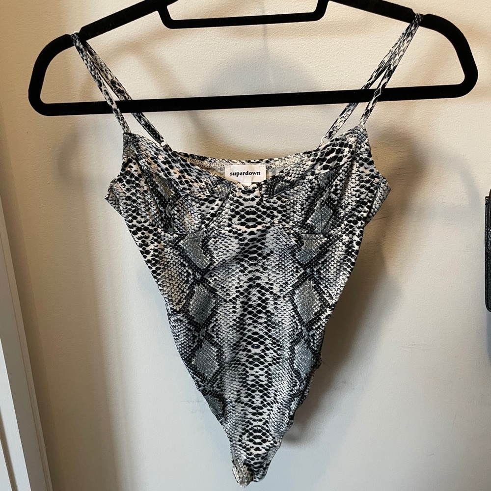 Snakeskin bralette leotard